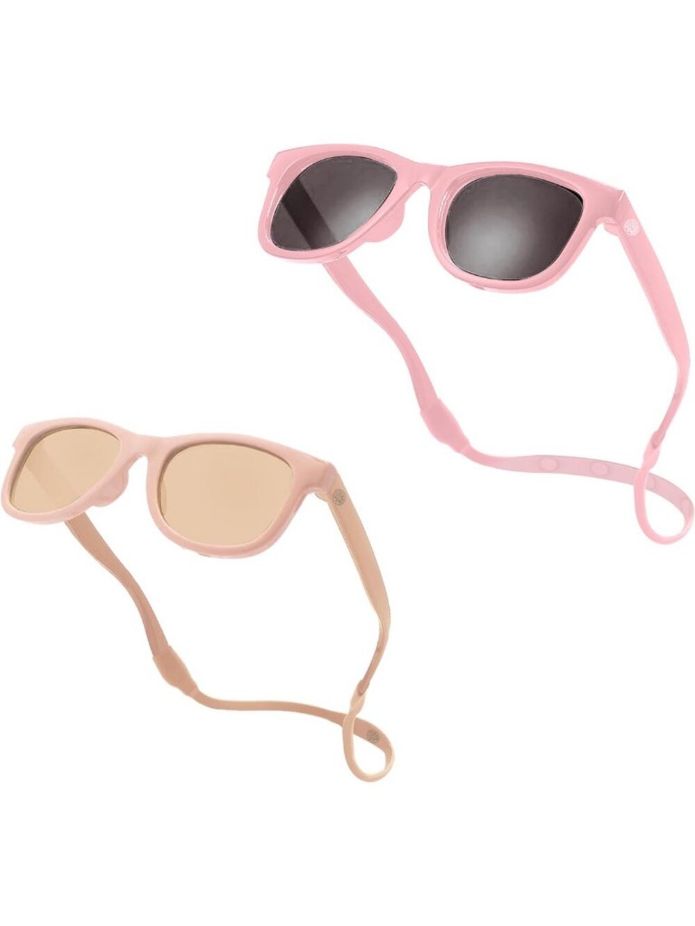 Polarized Infant Sunglasses with Strap - Unbreakable, Flexible, Peach & Pink